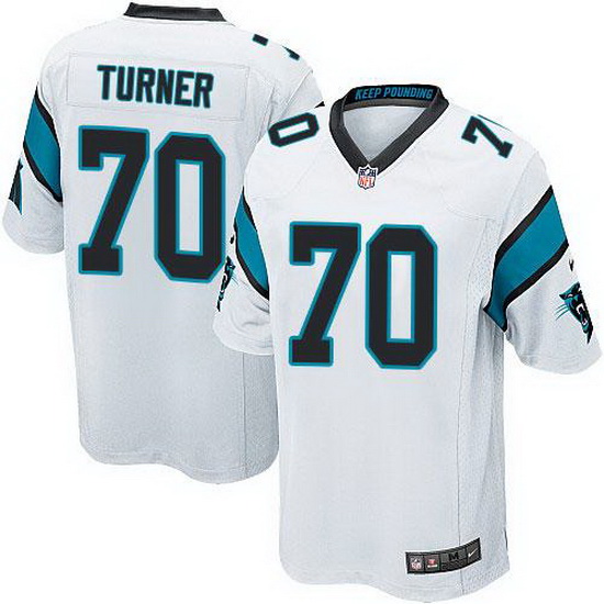 Nike Panthers #70 Trai Turner White Youth Stitched NFL Elite Jer