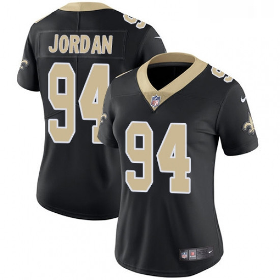 Womens Nike New Orleans Saints 94 Cameron Jordan Black Team Colo