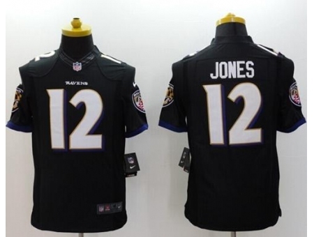 Nike Baltimore Ravens 12 Jacoby Jones Black Limited Alternate NF
