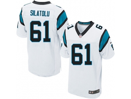 Nike Carolina Panthers 61 Amini Silatolu White Elite NFL Jersey