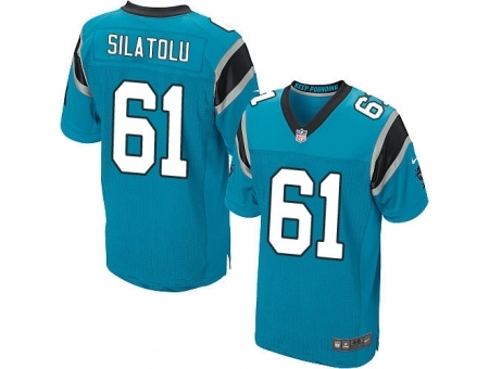 Nike Carolina Panthers 61 Amini Silatolu Blue Elite NFL Jersey