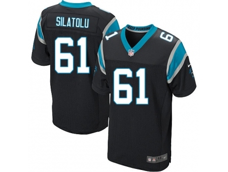 Nike Carolina Panthers 61 Amini Silatolu Black Elite NFL Jersey