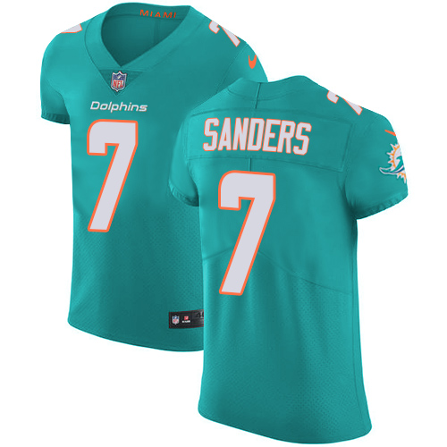 7 Elite Jason Sanders Aqua Green Nike NFL Home Mens Jersey Miami Dolphins Vapor Untouchable