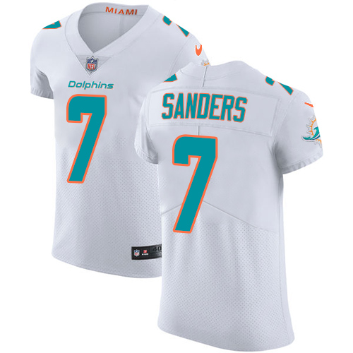 7 Elite Jason Sanders White Nike NFL Road Mens Jersey Miami Dolp