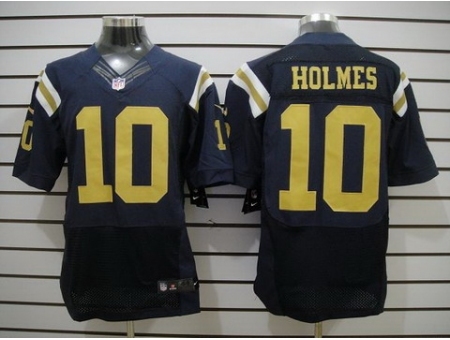 Nike New York Jets 10 Santonio Holmes Blue Elite NFL Jersey