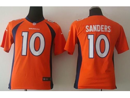 Youth Nike Denver Broncos #10 Emmanuel Sanders Orange Team Color Stitched NFL Elite jersey