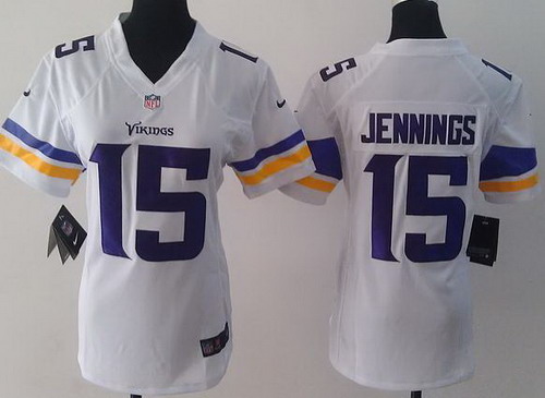 Women Nike Minnesota Vikings 15 Greg Jennings White Game NFL Football Jerseys 2013 New Style