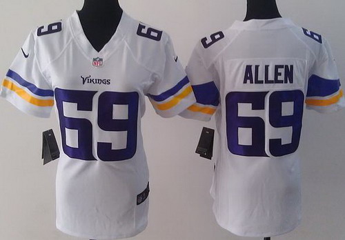 Women Nike Minnesota Vikings 69 Jared Allen White Game NFL Football Jerseys 2013 New Style