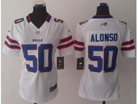 Women's Nike Buffalo Bills #50 Kiko Alonso White Stitched NFL Limited Jersey