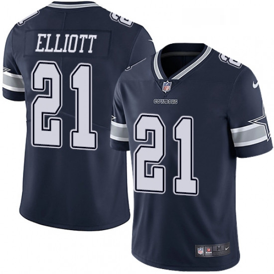 Mens Nike Dallas Cowboys 21 Ezekiel Elliott Navy Blue Team Color Vapor Untouchable Limited Player NF