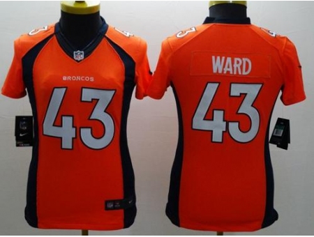 Women's Nike Denver Broncos #43 T.J. Ward Orange Team Color Stitched NFL New Limited Jersey