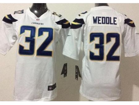 Youth Nike San Diego Chargers 32 Eric Weddle White Stitched NFL New Elite Jersey