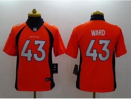 Youth Nike Denver Broncos #43 T.J. Ward Orange Team Color Stitched NFL New Limited Jersey