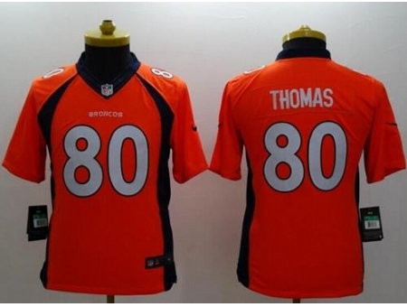 Youth Nike Denver Broncos #80 Julius Thomas Orange Team Color Stitched NFL New Limited Jersey