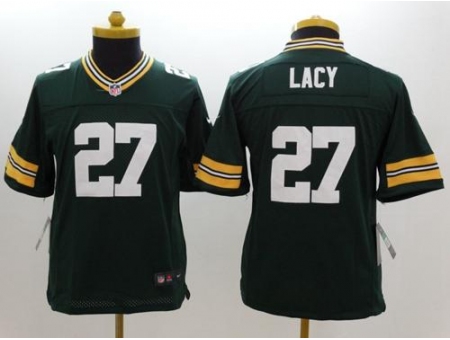 Youth Nike Green Bay Packers #27 Eddie Lacy Green Team Color Stitched NFL Limited Jersey