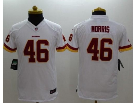 Youth Nike Washington Redskins #46 Alfred Morris White Stitched NFL Limited Jersey