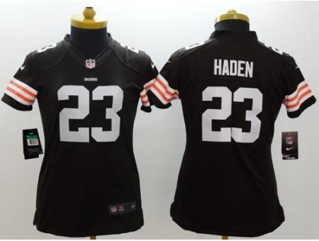 Women's Nike Cleveland Browns #23 Joe Haden Brown Team Color Stitched NFL Limited Jersey