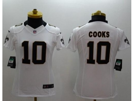 Women's Nike New Orleans Saints #10 Brandin Cooks White Stitched NFL Limited Jersey