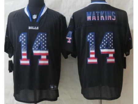 Nike Buffalo Bills 14 Sammy Watkins Black Elite USA Flag Fashion NFL Jersey