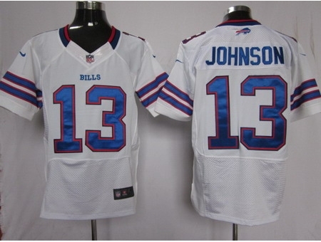 Nike Buffalo Bills 13 Steve Johnson White Elite NFL Jersey