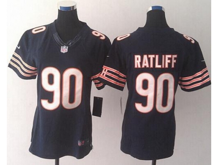 Women's Nike Chicago Bears #90 Jeremiah Ratliff Navy Blue Team Color Stitched NFL Limited Jersey