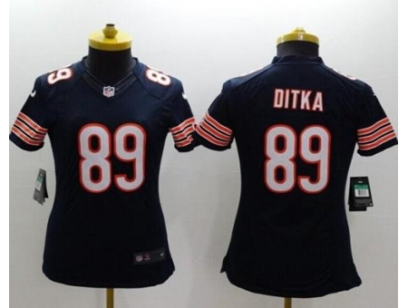 Women's Nike Chicago Bears #89 Mike Ditka Navy Blue Team Color Stitched NFL Limited Jersey