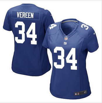 Women New Giants #34 Shane Vereen Royal Blue Team Color Stitched NFL Elite Jersey