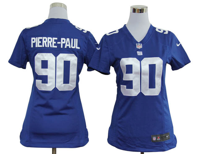 Women Nike New York Giants 90 Pierre-Paul Blue Nike NFL Jerseys