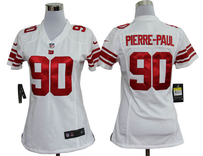 Women Nike New York Giants 90 Jason Pierre-Paul White Jerseys