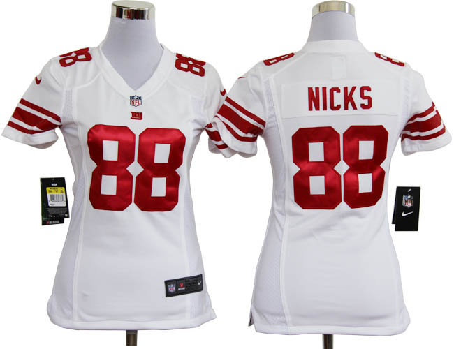 Women Nike New York Giants 88 Hakeem Nicks White Jerseys