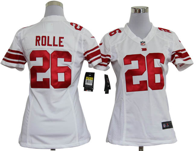 Women Nike New York Giants 26 Antrel Rolle White Jerseys