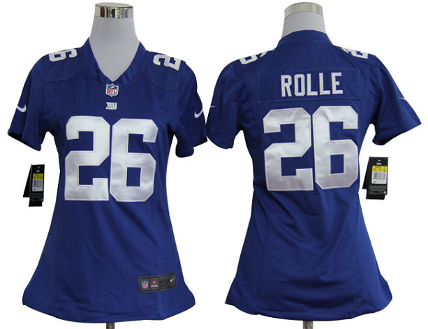 Women Nike New York Giants 26 Antrel Rolle Blue Jerseys