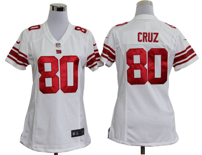 Women Nike New York Giants #80 Victor Cruz White Jerseys