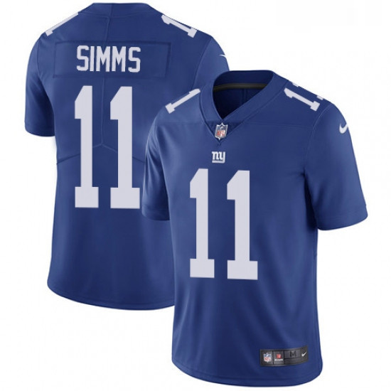 Youth Nike New York Giants 11 Phil Simms Royal Blue Team Color Vapor Untouchable Limited Player NFL 