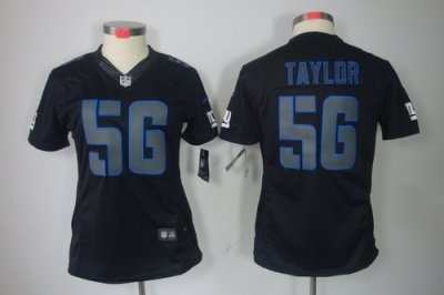 Women NEW NFL New York Giants 56 Lawrence Taylor Impact Limited Black Jerseys