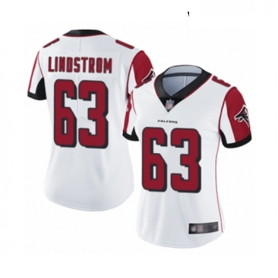 Womens Atlanta Falcons 63 Chris Lindstrom White Vapor Untouchable Limited Player Football Jersey