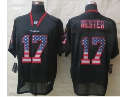 Nike Atlanta Falcons 17 Hester Black Elite USA Flag Fashion NFL Jersey