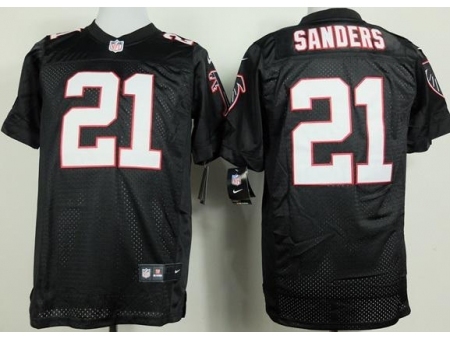 Nike Atlanta Falcons 21 Deion Sanders Black Elite NFL Jersey