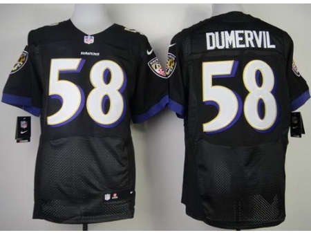 Nike Baltimore Ravens 58 Elvis Dumervil Black Elite NFL Jersey