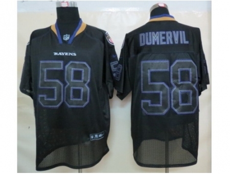 Nike Baltimore Ravens 58 Elvis Dumervil lights out Black Elite NFL Jersey