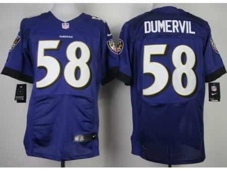 Nike Baltimore Ravens 58 Elvis Dumervil Purple Elite NFL Jersey