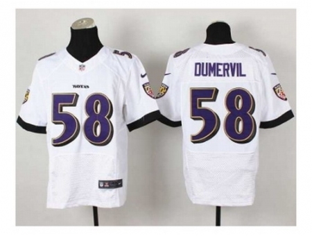 Nike Baltimore Ravens 58 Elvis Dumervil white Elite NFL Jersey