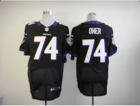 Nike Baltimore Ravens 74 Michael Oher black Elite NFL Jersey