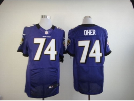 Nike Baltimore Ravens 74 Michael Oher purple Elite NFL Jersey