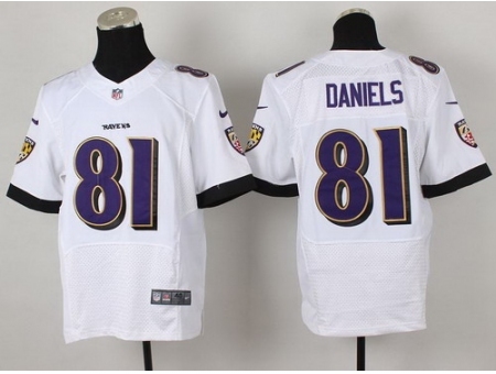 Nike Baltimore Ravens 81 Owen Daniels White Elite NFL Jersey