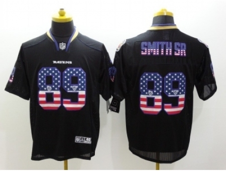 Nike baltimore ravens 89 Steve Smith Sr Black USA Flag Fashion Elite NFL Jersey