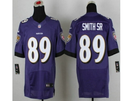 Nike Baltimore Ravens 89 Steve Smith Sr Purple Elite NFL Jersey