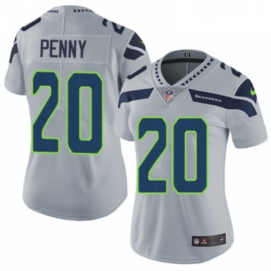 Womens Nike Seattle Seahawks 20 Rashaad Penny Grey Alternate Vapor Untouchable Elite Player NFL Jers