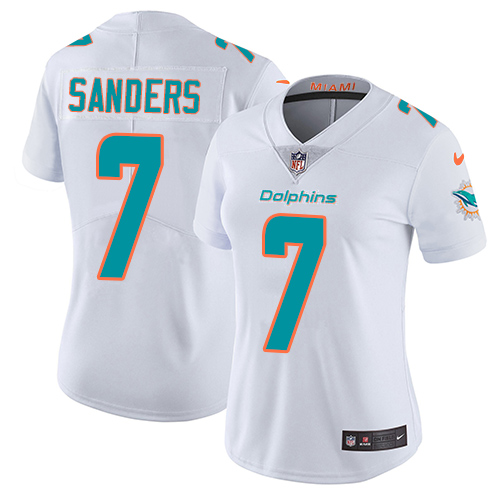 7 Elite Jason Sanders White Nike NFL Road Womens Jersey Miami Dolphins Vapor Untouchable