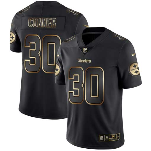 Nike Steelers 30 James Conner Black Gold Vapor Untouchable Limited Jersey